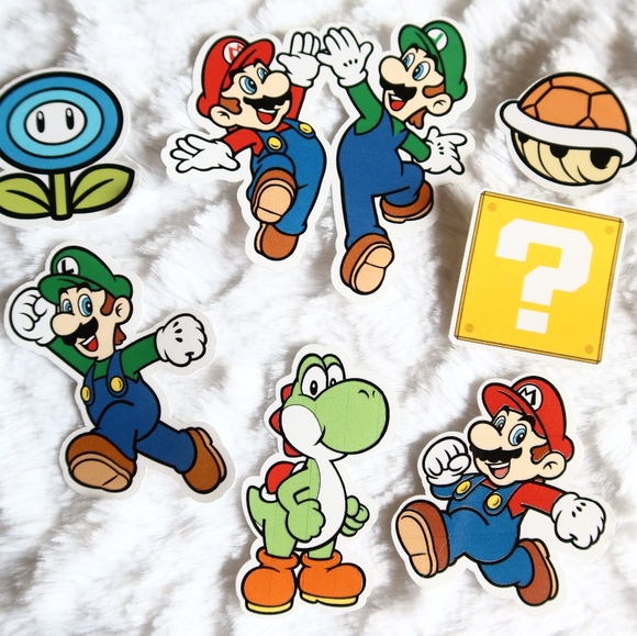 Mario Bros Stickers / Mario / Luigi / Yoshi / Nintendo / Stickers / Video Games - Picture 2 of 5